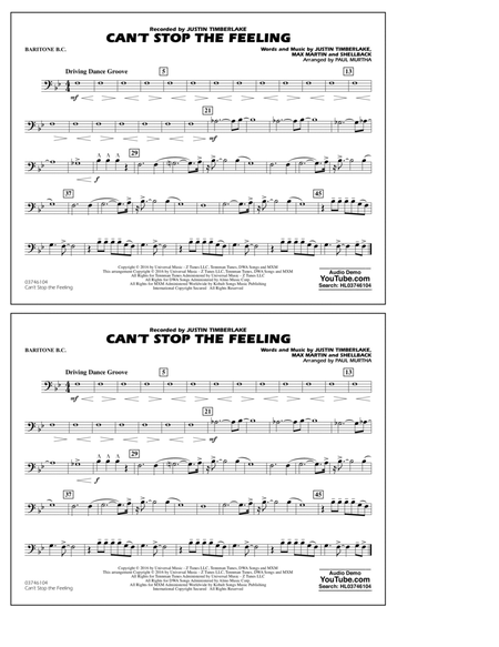 Can't Stop the Feeling (from Trolls) - Baritone B.C.