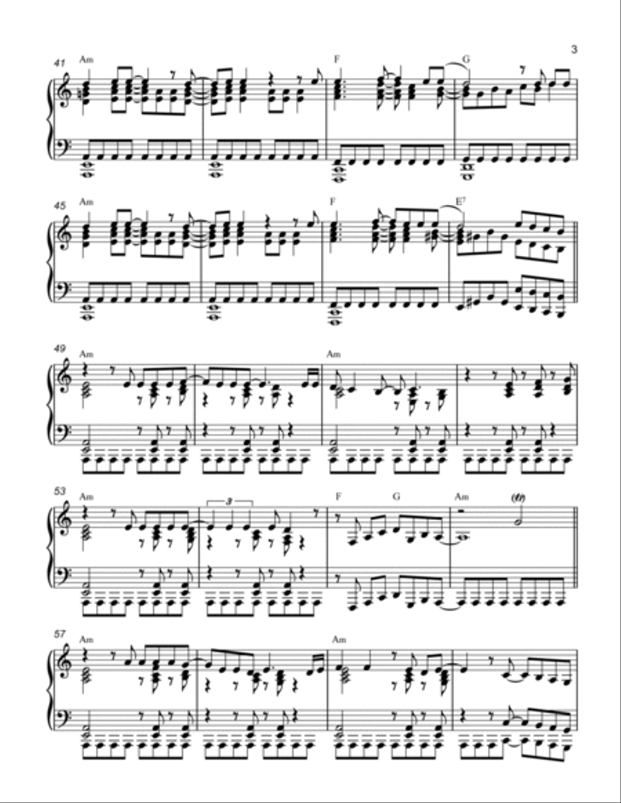 Lonely Nights Piano Solo scores gallery preview page 3