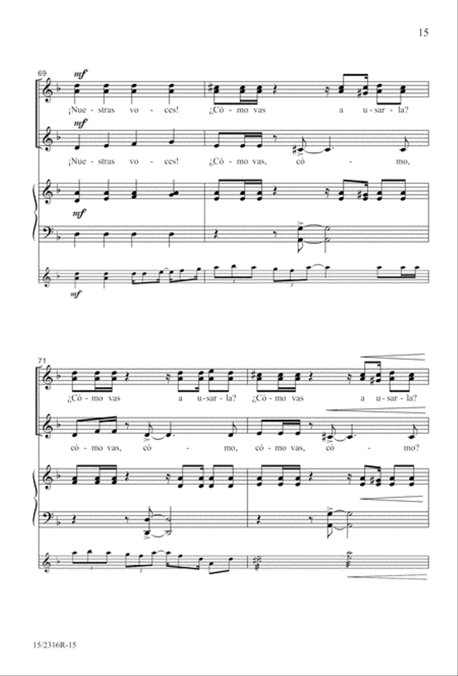 Nuestras Voces SSA scores gallery preview page 15