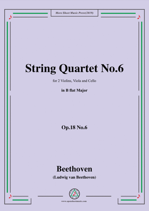 Book cover for Beethoven-String Quartet No.6 in B flat Major,Op.18 No.6