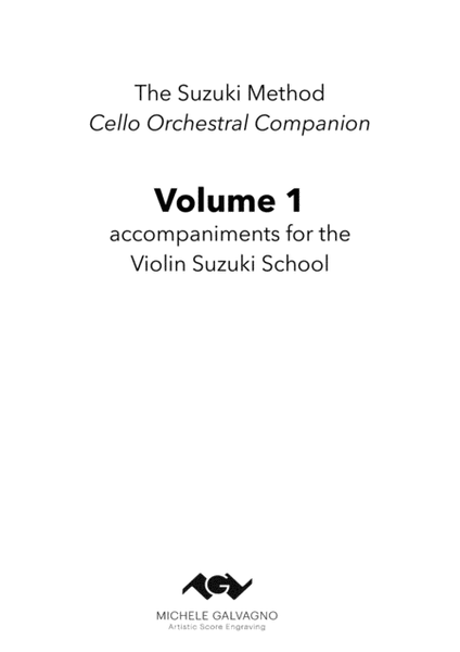 Suzuki Violin School - Volume 1 - Orchestral Cello Companion