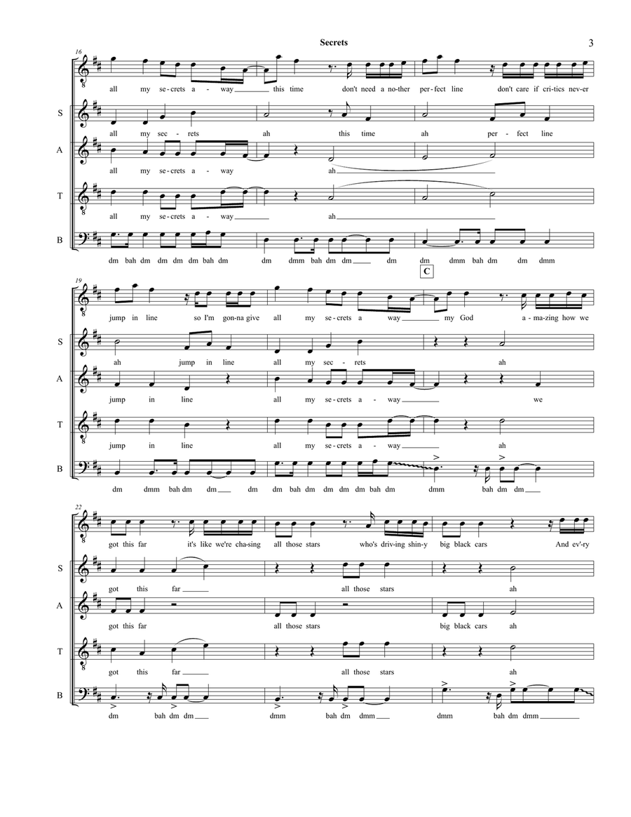 Secrets Secrets 4-Part scores gallery preview page 3