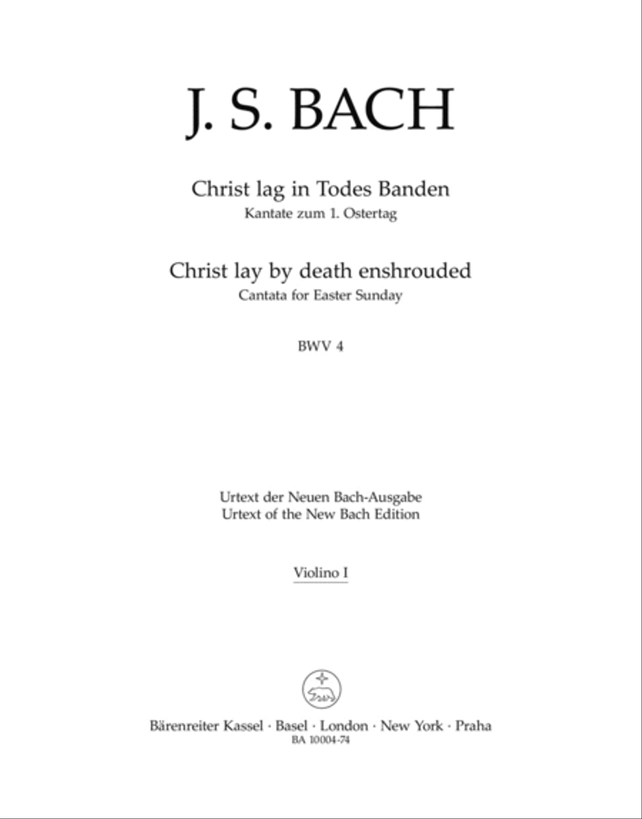Christ lay by death enshrouded, BWV 4 Violin scores gallery preview page 1