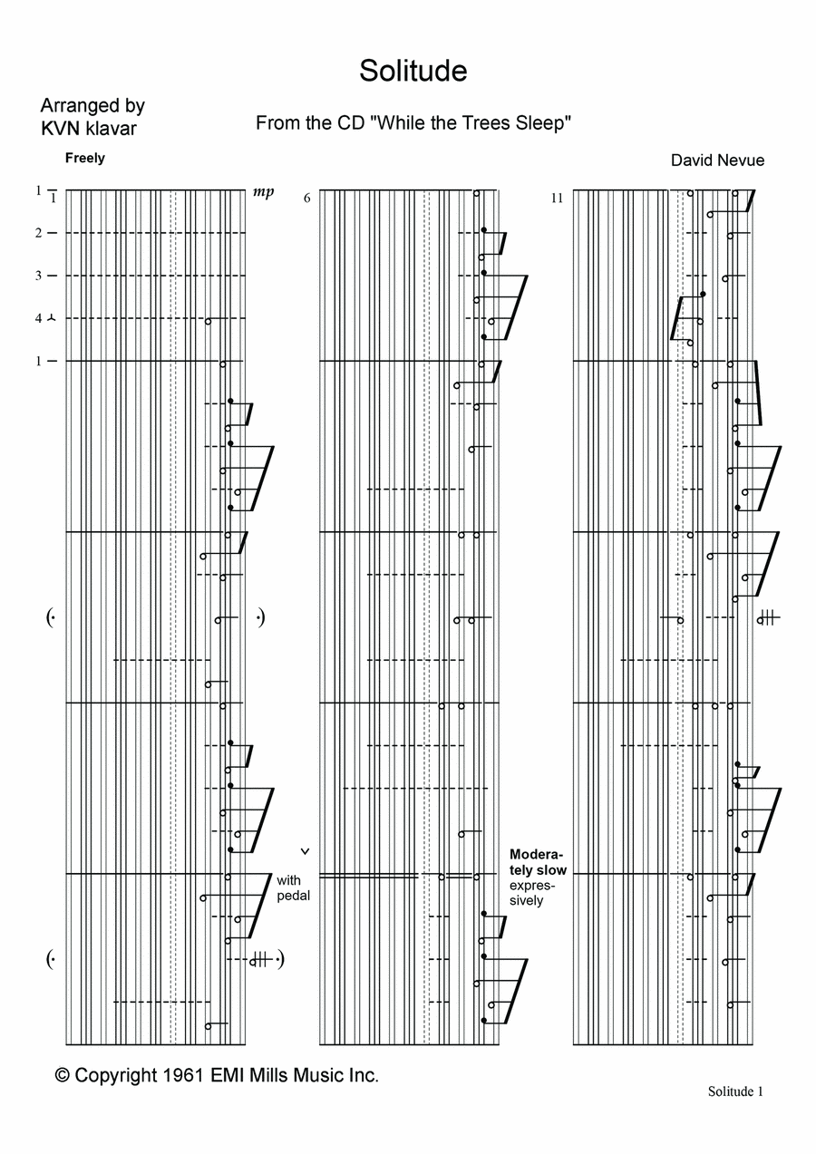 Solitude Solitude Piano Solo scores gallery preview page 1