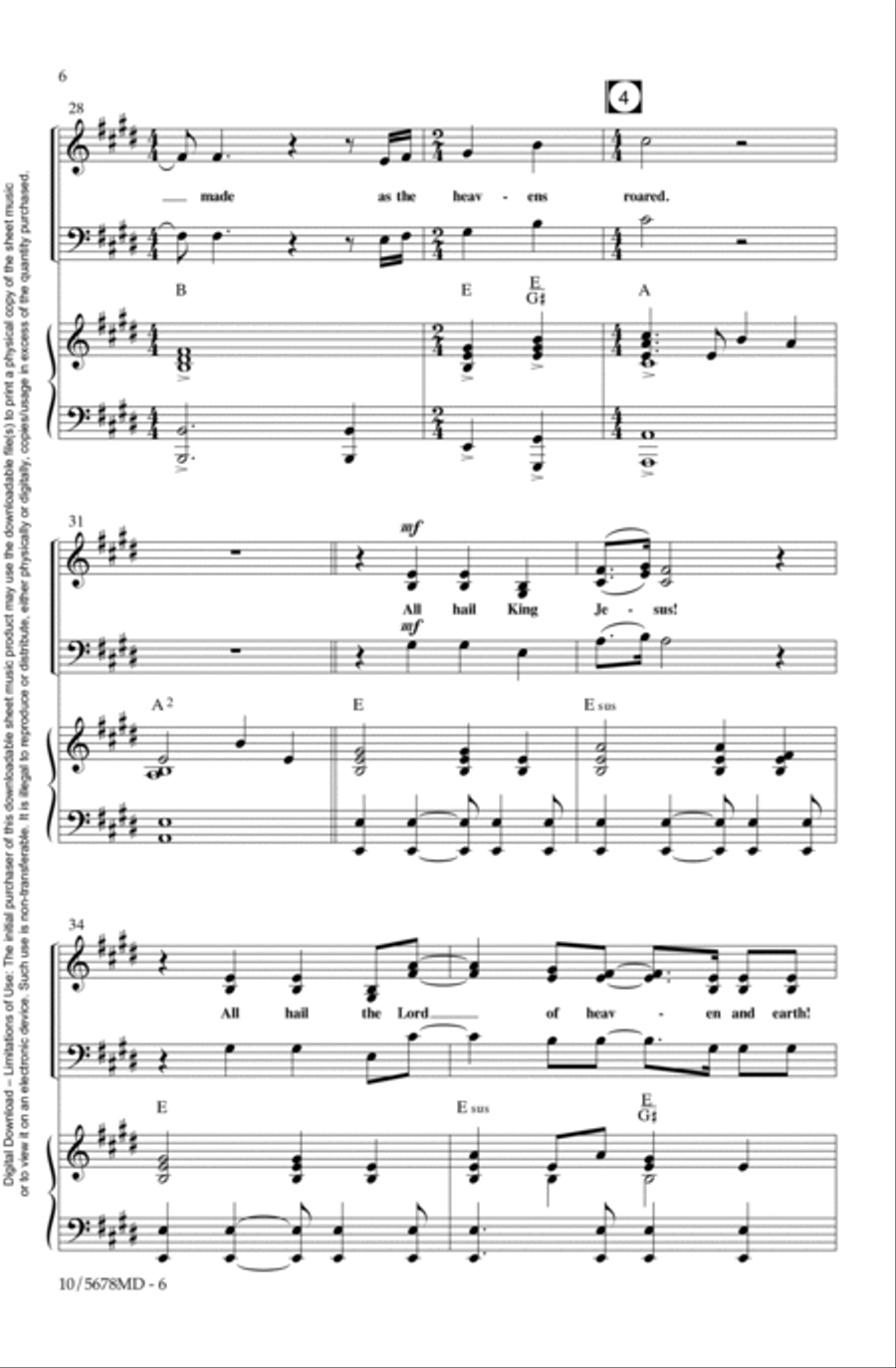 All Hail King Jesus 4-Part scores gallery preview page 6