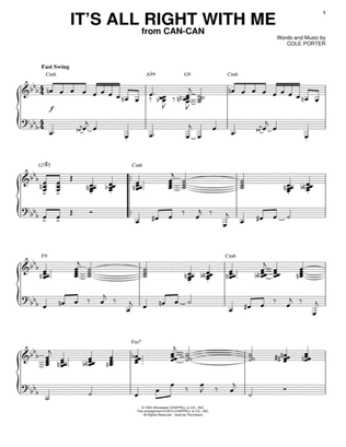 Book cover for It's All Right With Me [Jazz version] (arr. Brent Edstrom)