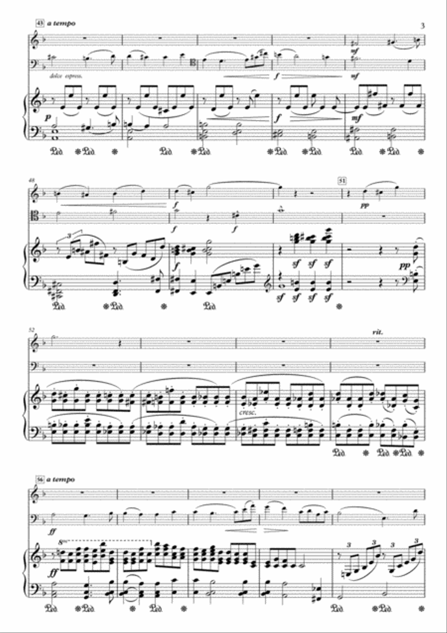 Adagio from Trio for Violin, Violoncello & Piano, Op.188 Piano Trio scores gallery preview page 3