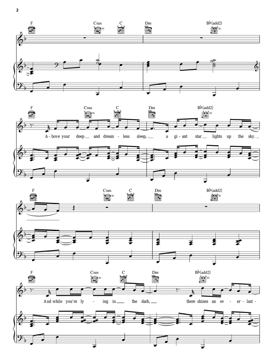 While You Were Sleeping (Original Christmas Version) Piano, Vocal, Guitar scores gallery preview page 2
