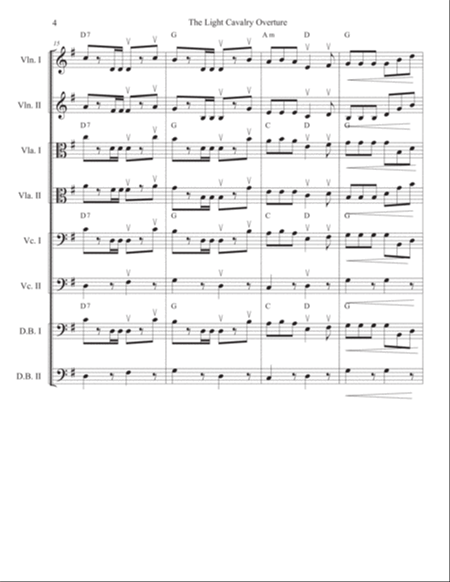 The Light Cavalry Overture String Orchestra scores gallery preview page 4