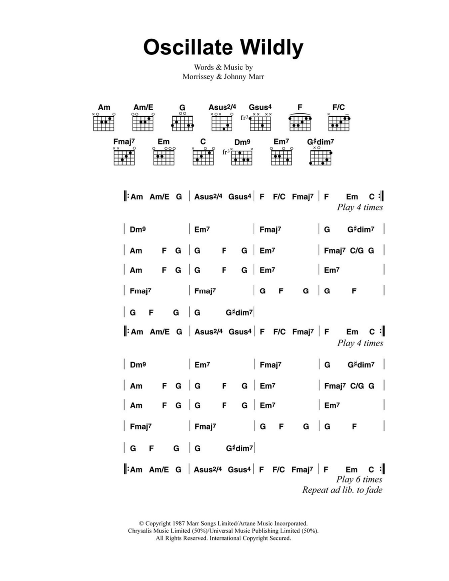Oscillate Wildly Easy Guitar scores gallery preview page 1
