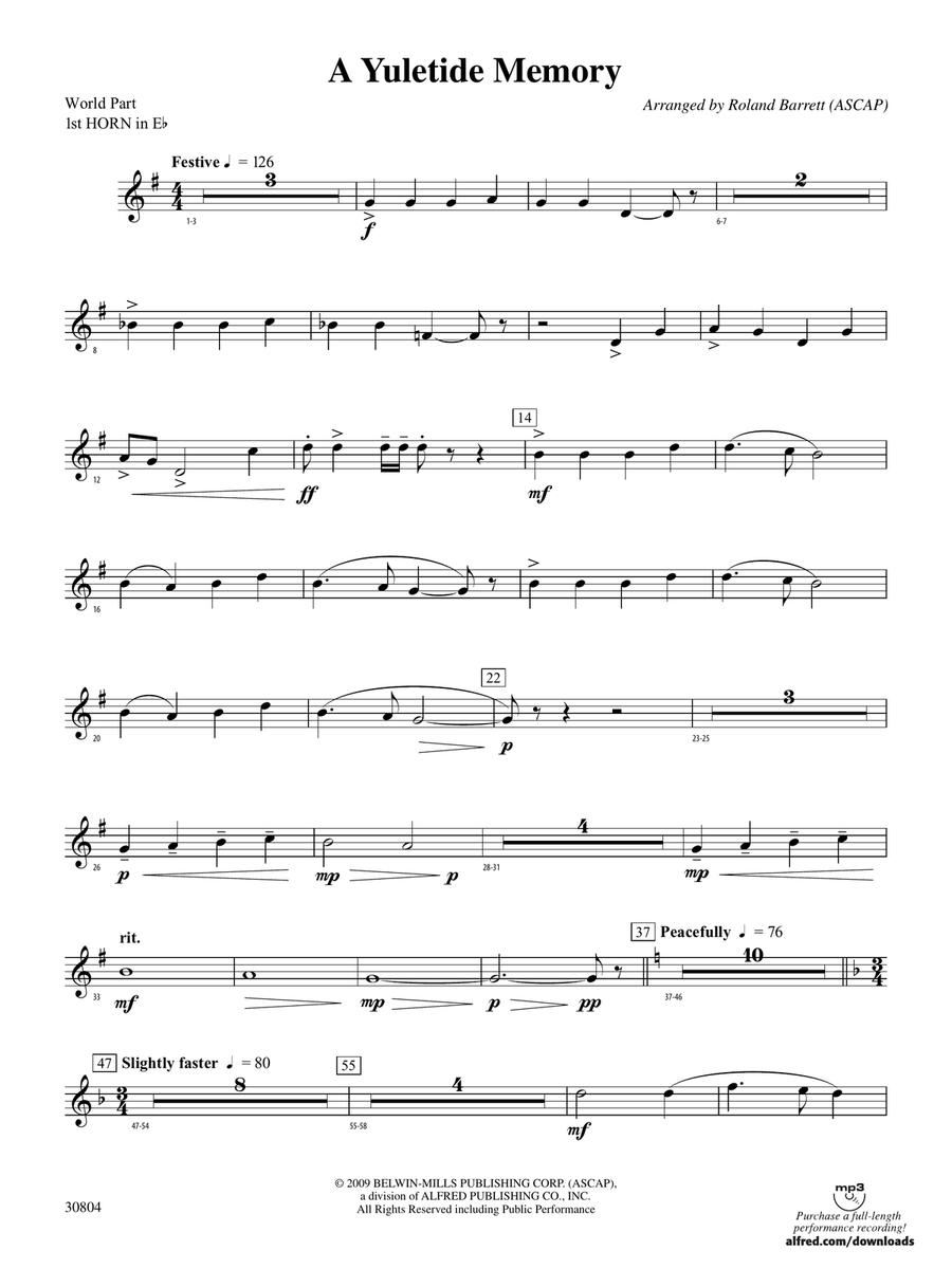 A Yuletide Memory: (World Part) 1st Horn in E-flat