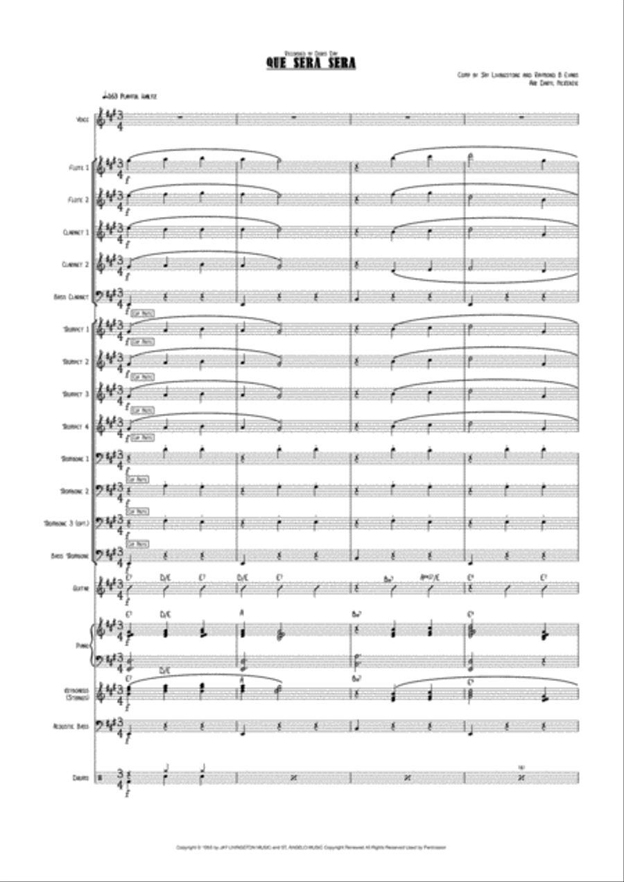 Que Sera, Sera (whatever Will Be, Will Be) Jazz Ensemble scores gallery preview page 1