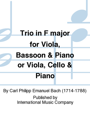 Book cover for Trio In F Major For Viola, Bassoon & Piano Or Viola, Cello & Piano