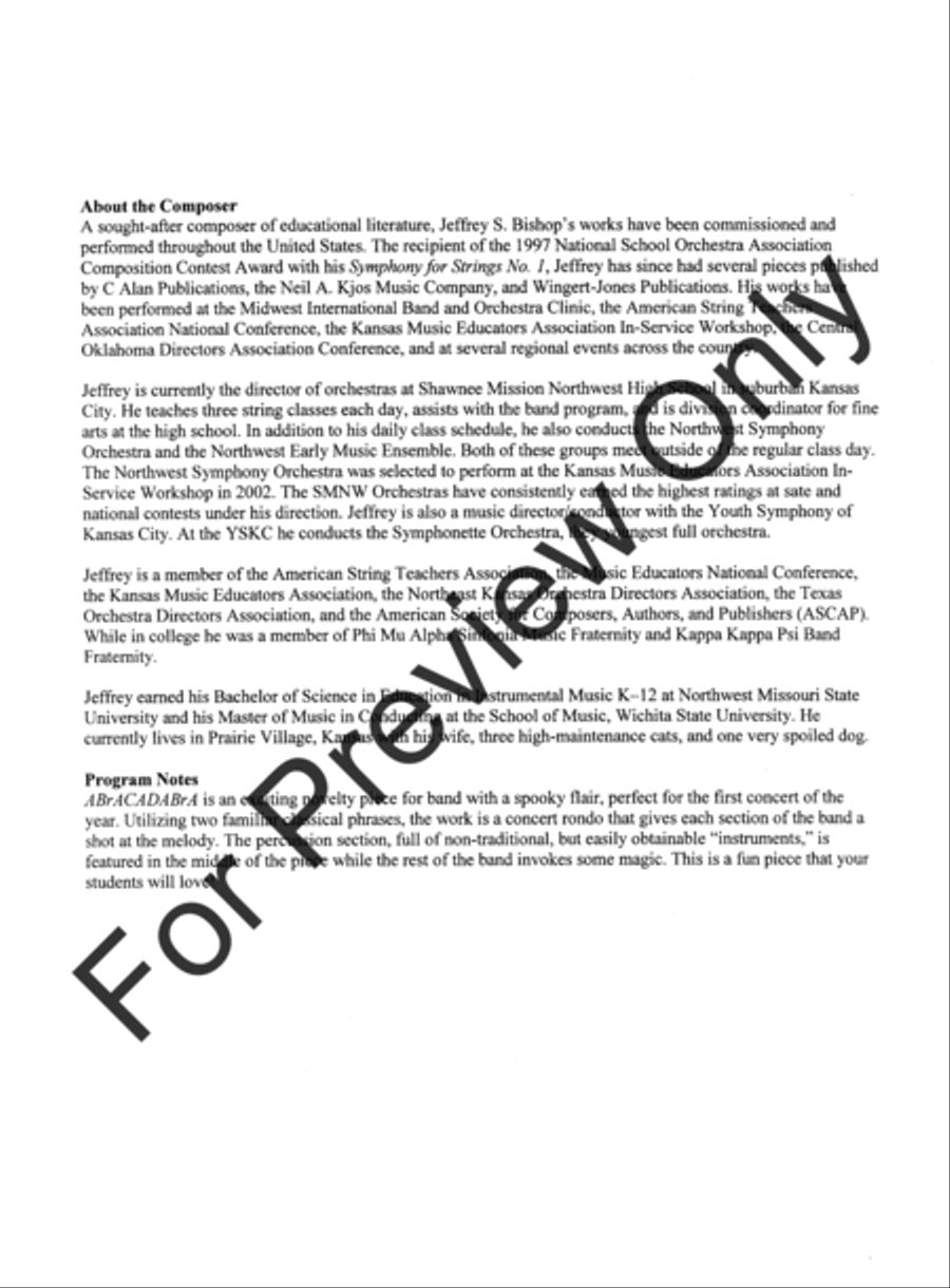 Abracadabra (Score) Abracadabra (Score) Concert Band scores gallery preview page 3