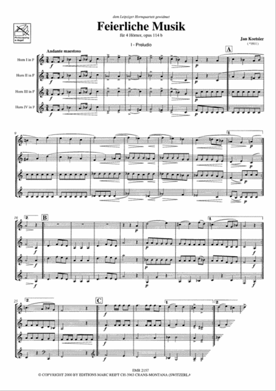 Feierliche Musik French Horn Quartet scores gallery preview page 7