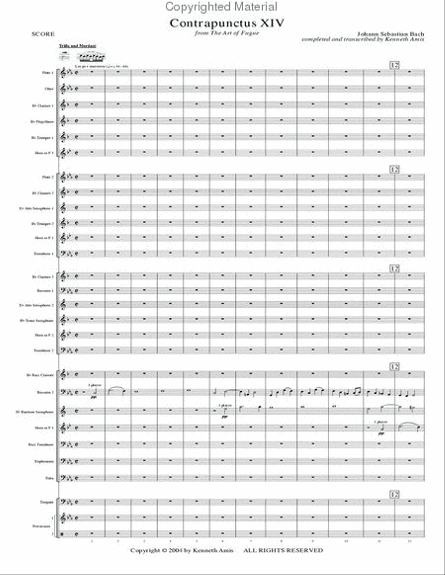Contrapunctus 14 - STUDY SCORE ONLY Concert Band scores gallery preview page 4