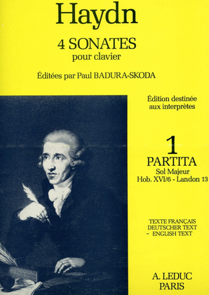 Book cover for Haydn 4 Sonatas Volume 1 In G Major Hob 16/6 Piano Book English