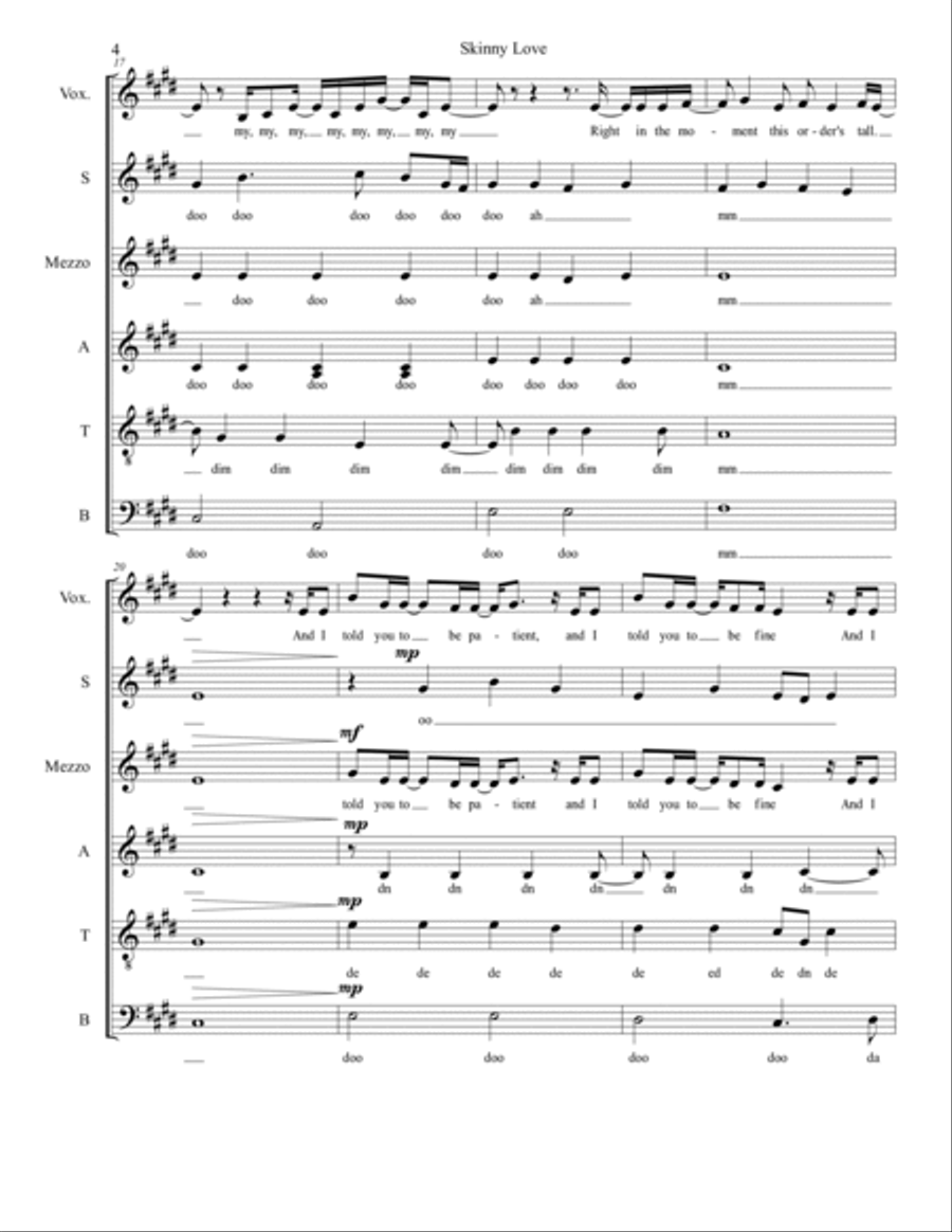 Skinny Love Skinny Love Divisi scores gallery preview page 4