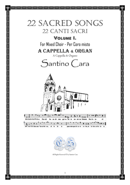 22 Sacred Songs for Mixed Choir a cappella and with organ image number null