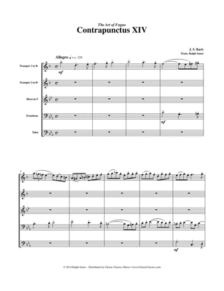 Contrapunctus XIV from "The Art of Fugue" for Brass Quintet