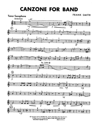 Canzone For Band - Tenor Sax