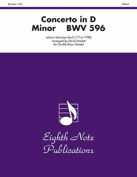Johann Sebastian Bach : Concerto in D Minor, BWV 596