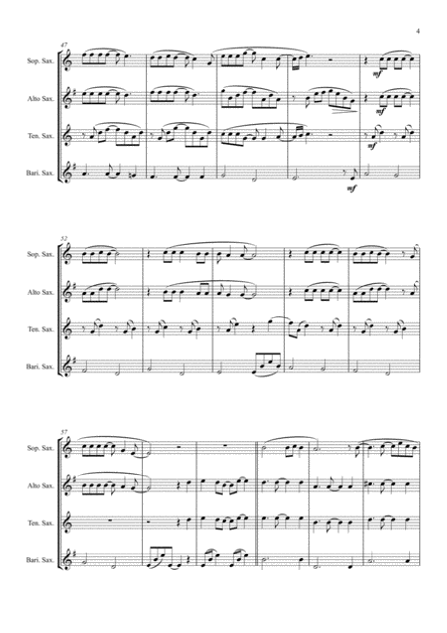 Shallow Saxophone Quartet scores gallery preview page 5