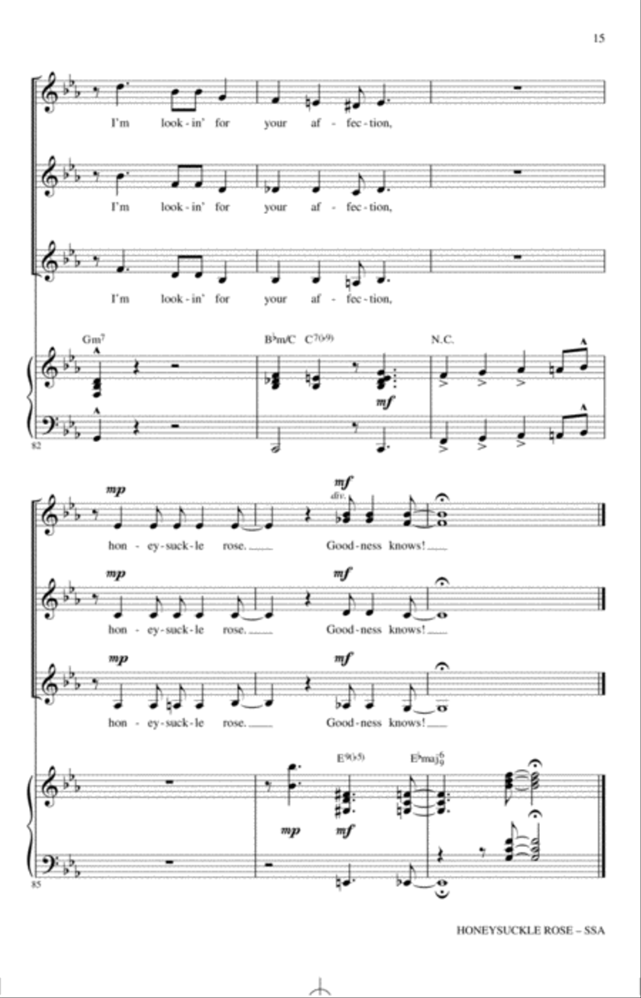 Honeysuckle Rose (arr. Darmon Meader) SSA scores gallery preview page 14