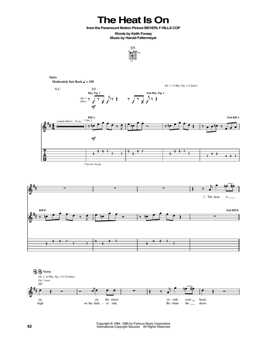 The Heat Is On The Heat Is On Acoustic Guitar scores gallery preview page 1