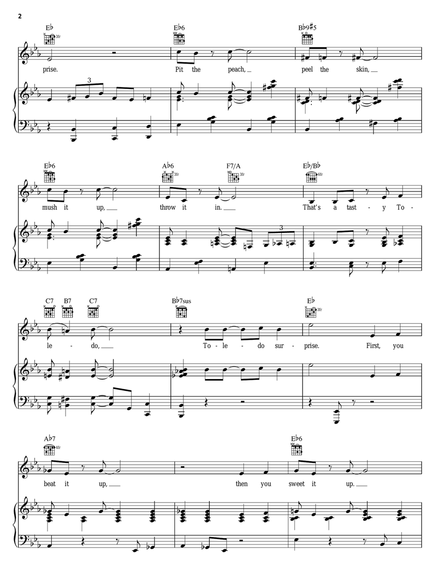 Toledo Surprise Piano, Vocal, Guitar scores gallery preview page 2