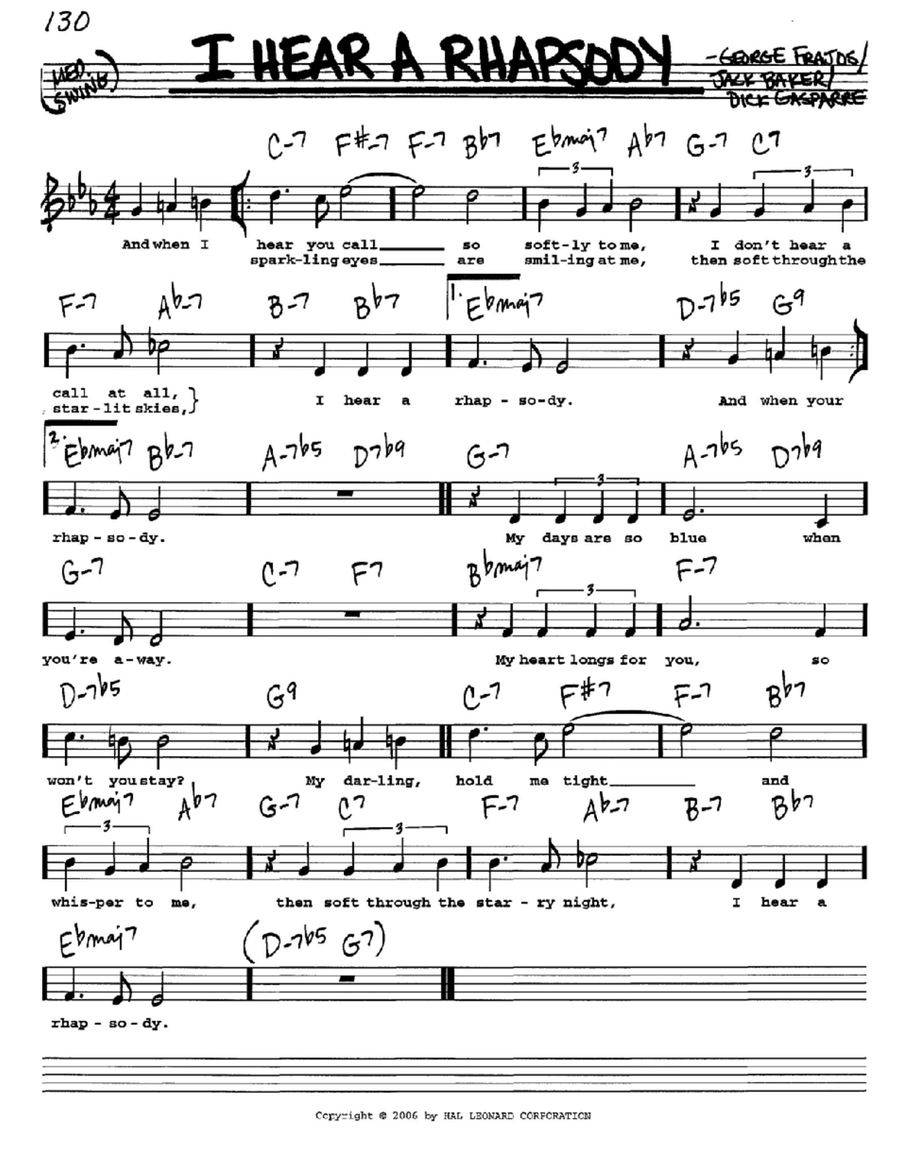 I Hear A Rhapsody Voice scores gallery preview page 1