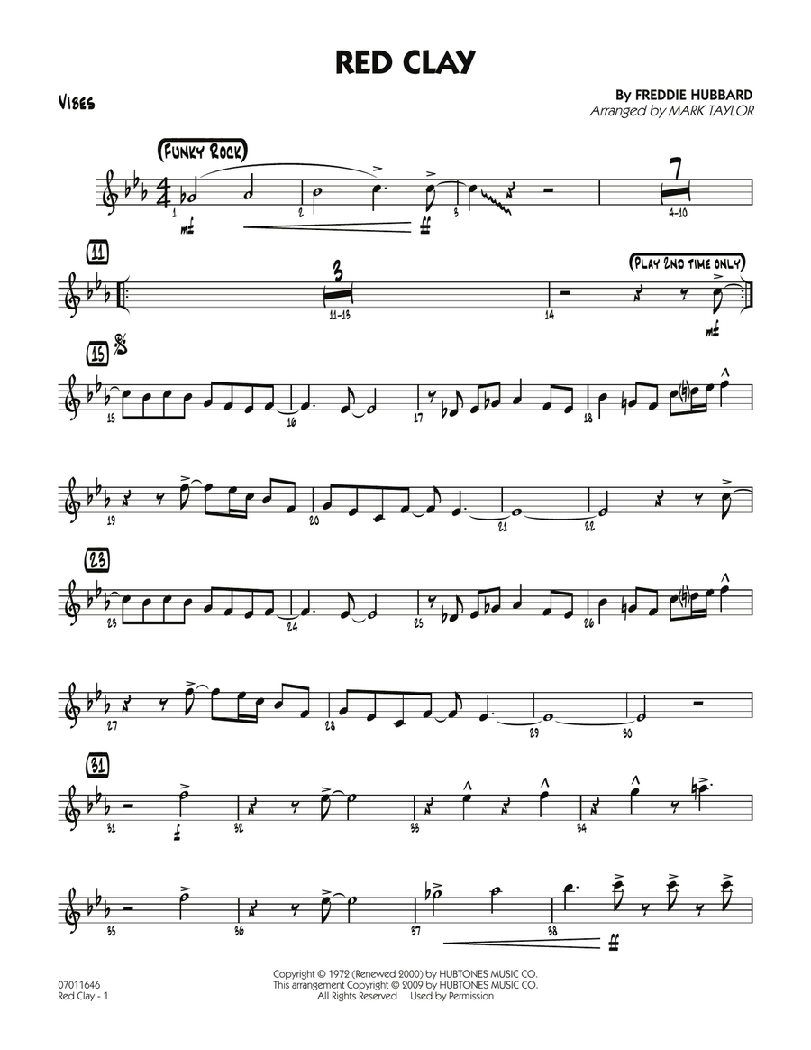 Red Clay - Vibes Red Clay - Vibes Jazz Ensemble scores gallery preview page 1