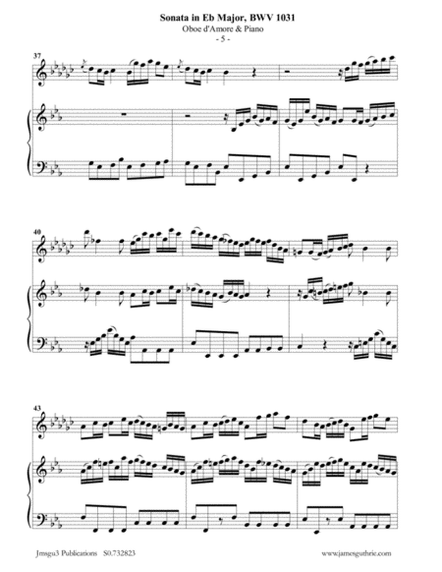 BACH: Sonata in Eb BWV 1031 for Oboe d'Amore & Piano image number null