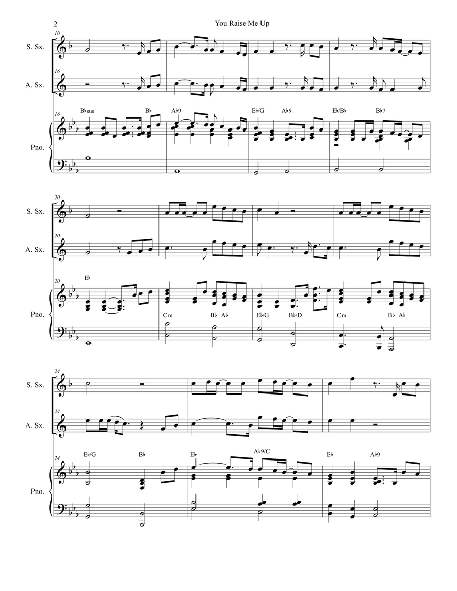 You Raise Me Up You Raise Me Up Woodwind Duet scores gallery preview page 2