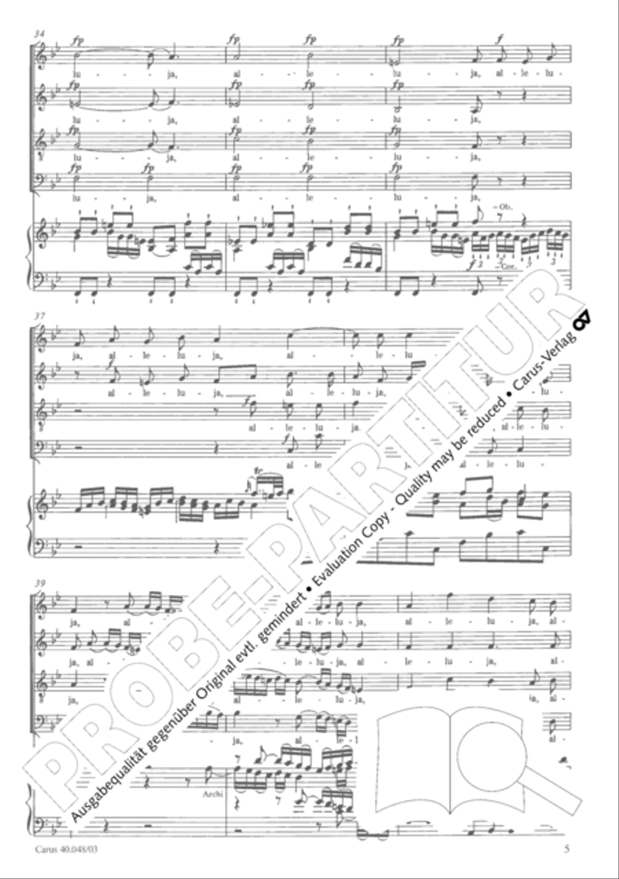 Regina coeli in B-Flat Major, K. 127 4-Part scores gallery preview page 10