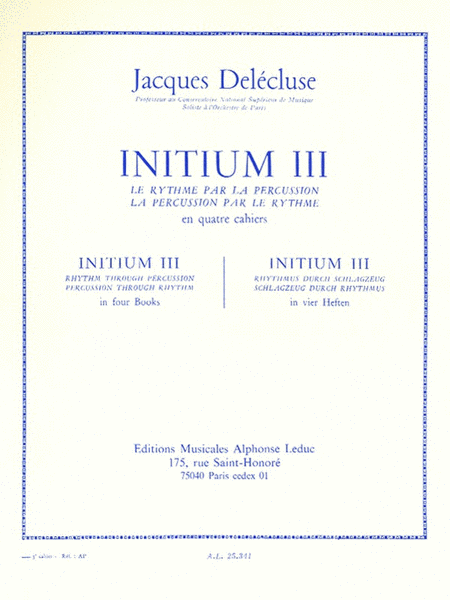 Initium Iii (volume 3) For Percussion
