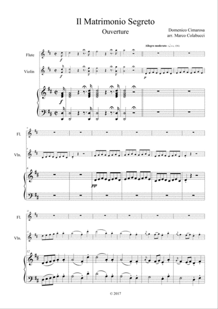 Cimarosa Il Matrimonio Segreto Ouverture Small Ensemble scores gallery preview page 2