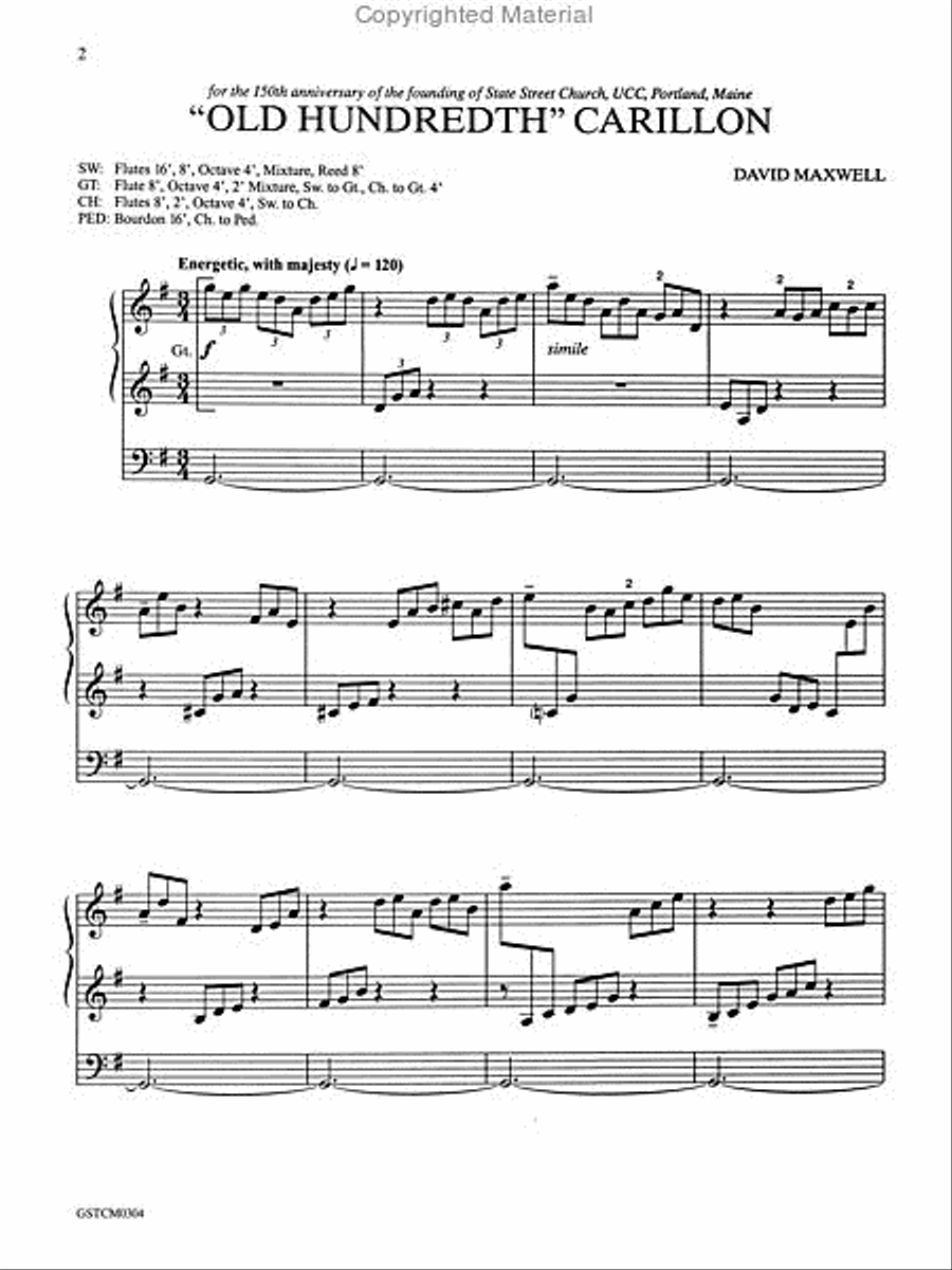 Old Hundredth Carillon Organ scores gallery preview page 2