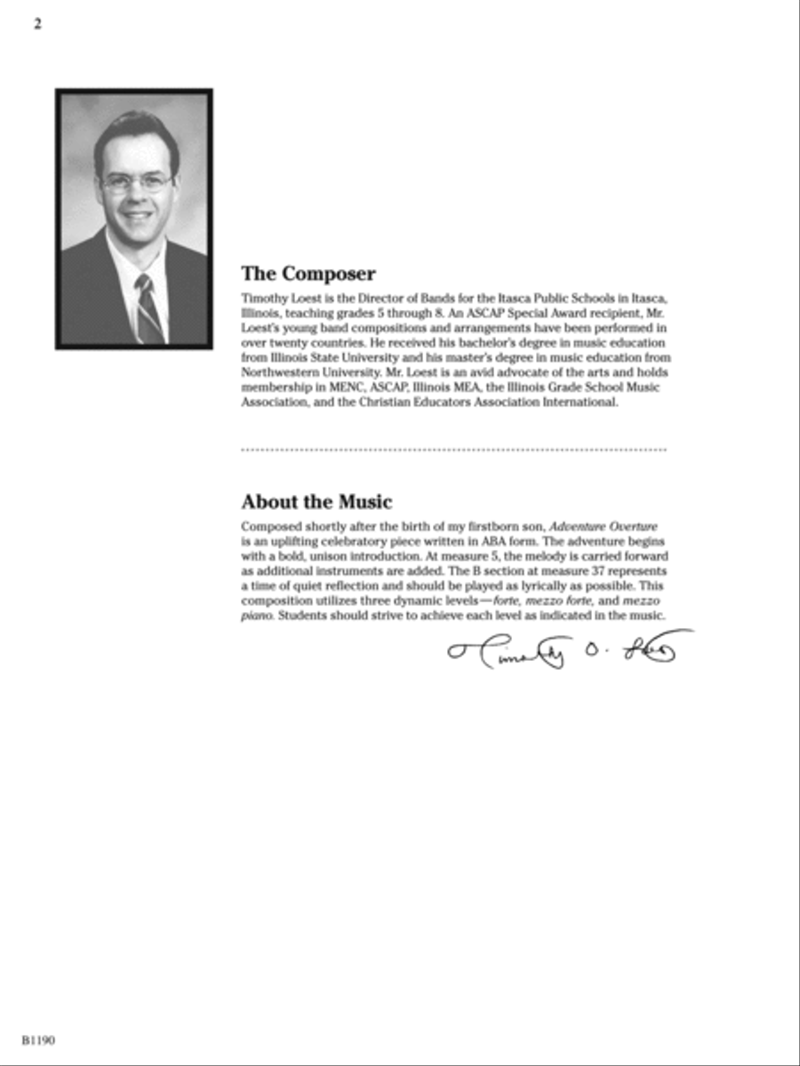 Adventure Overture: Score Concert Band scores gallery preview page 2