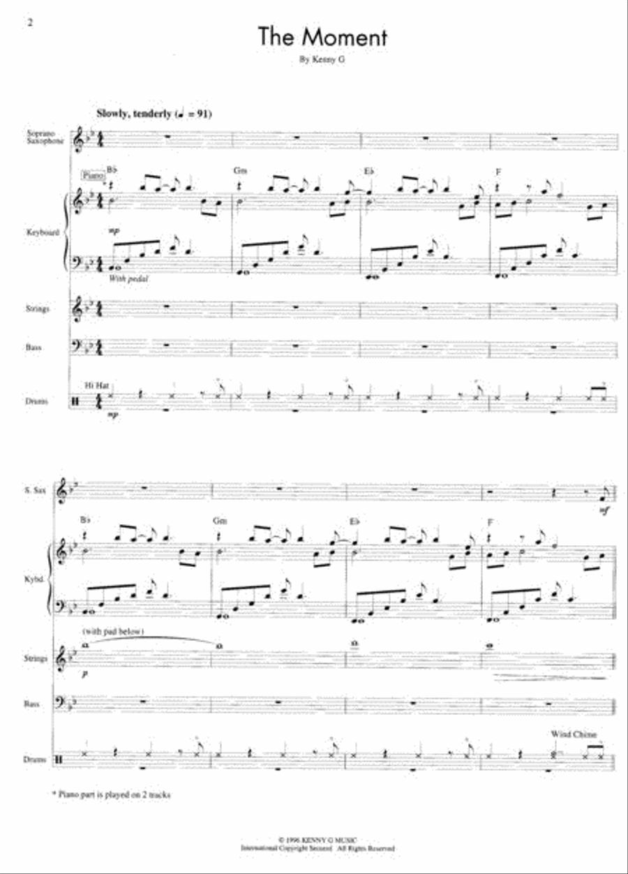 Kenny G – The Moment Tenor Saxophone scores gallery preview page 3