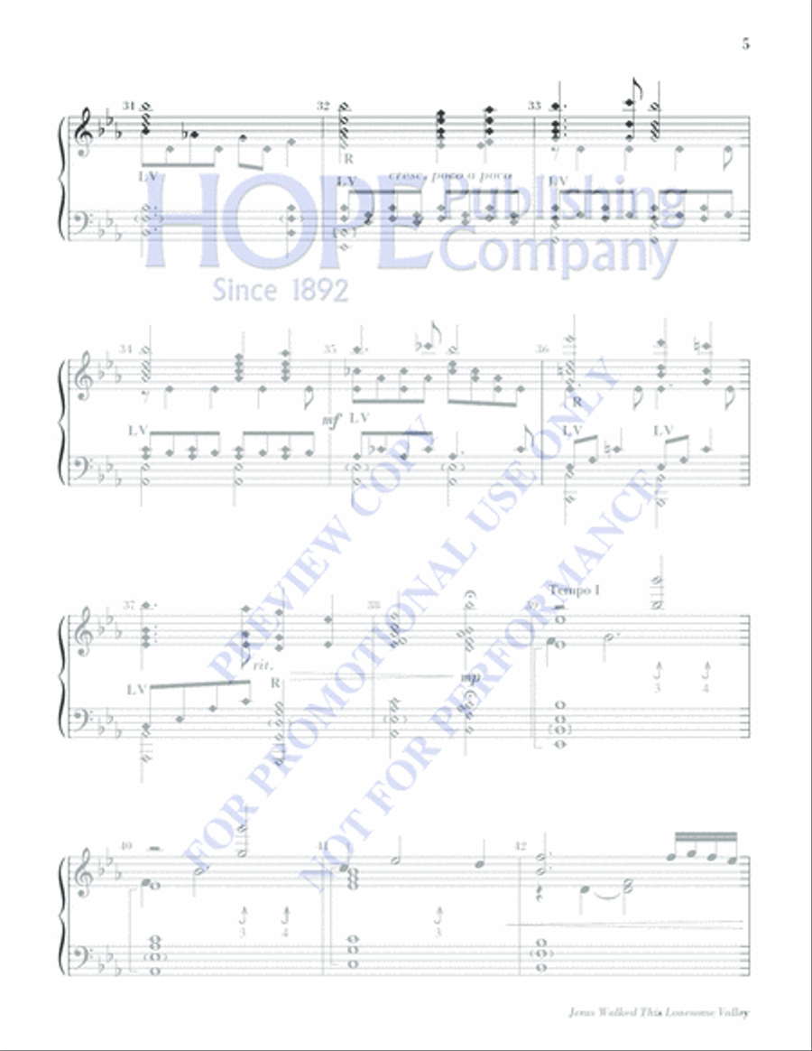 Jesus Walked This Lonesome Valley 5-Octaves scores gallery preview page 5