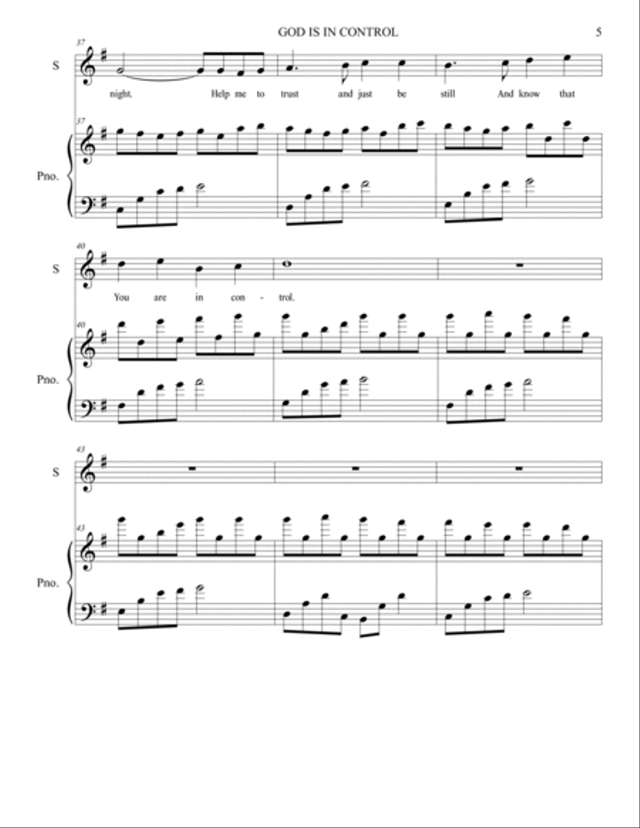 God Is In Control Voice scores gallery preview page 5