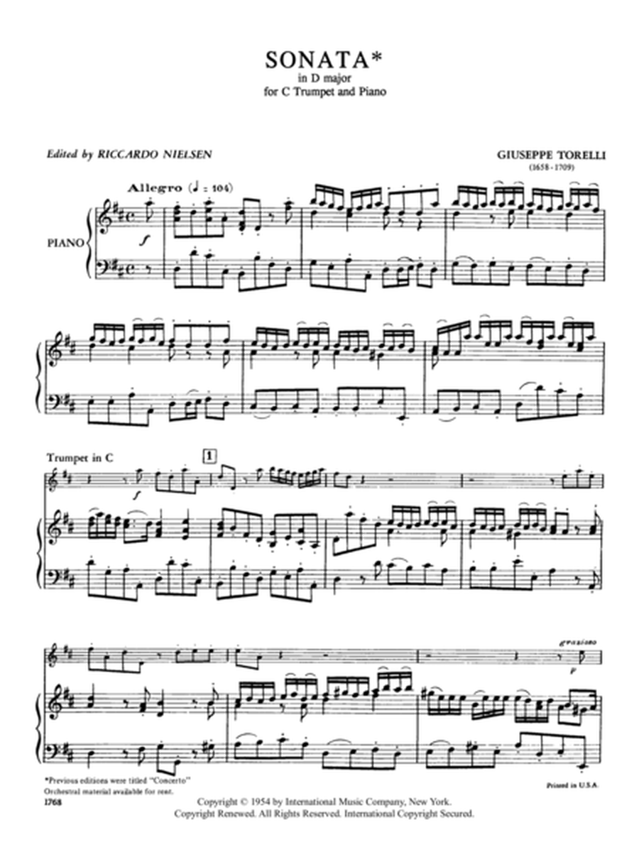 Sonata In D Major (Trumpet In C)