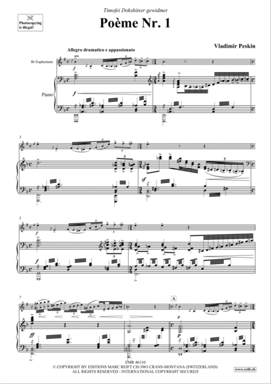 Poeme No. 1 Euphonium scores gallery preview page 6