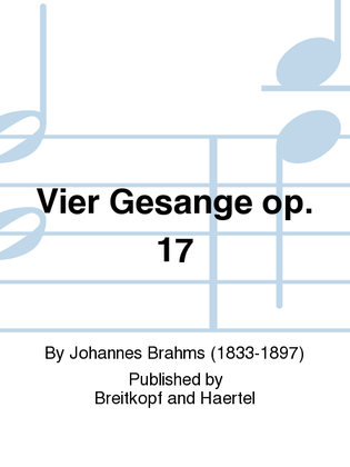 Book cover for 4 Songs Op. 17