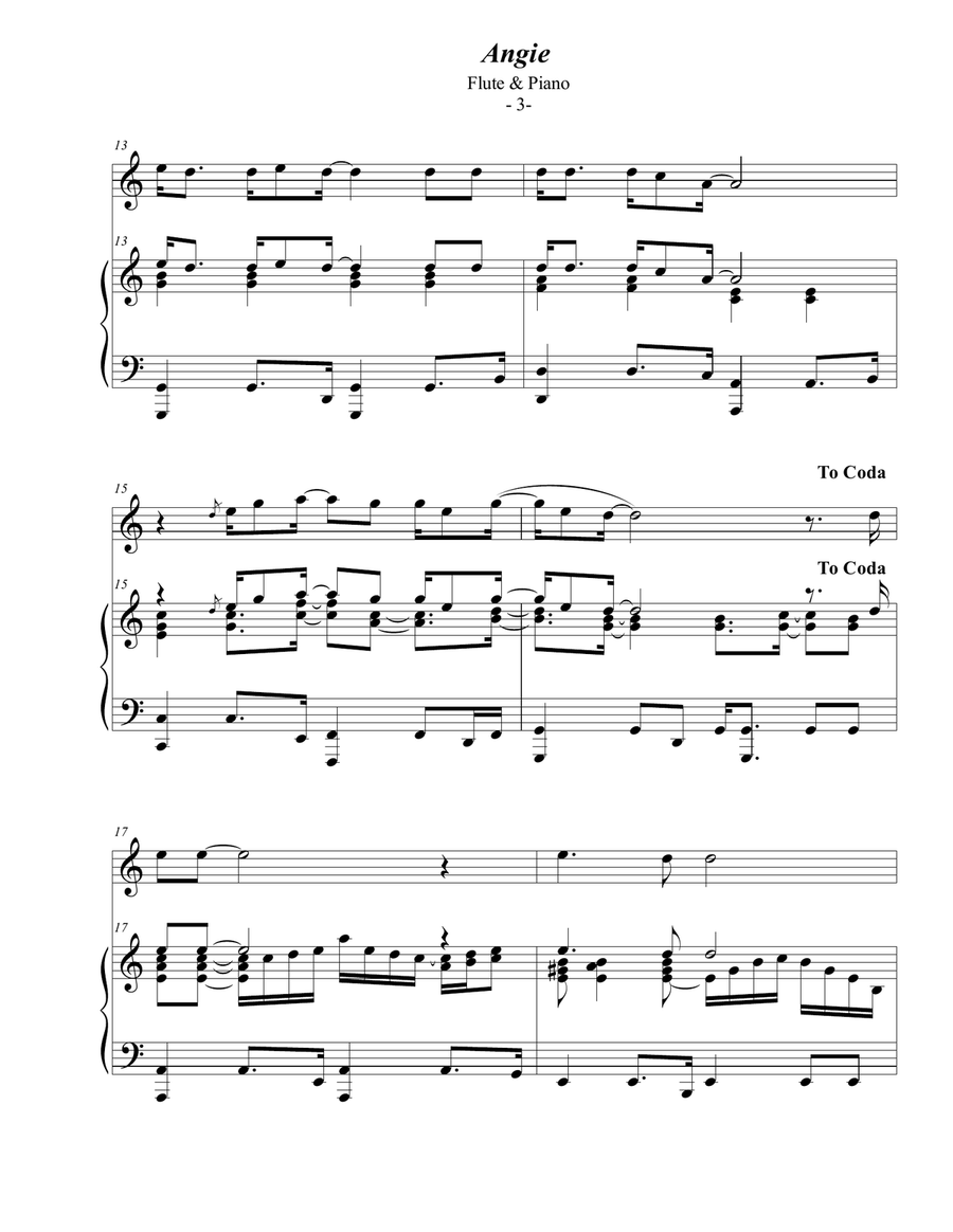 Angie Flute Solo scores gallery preview page 3