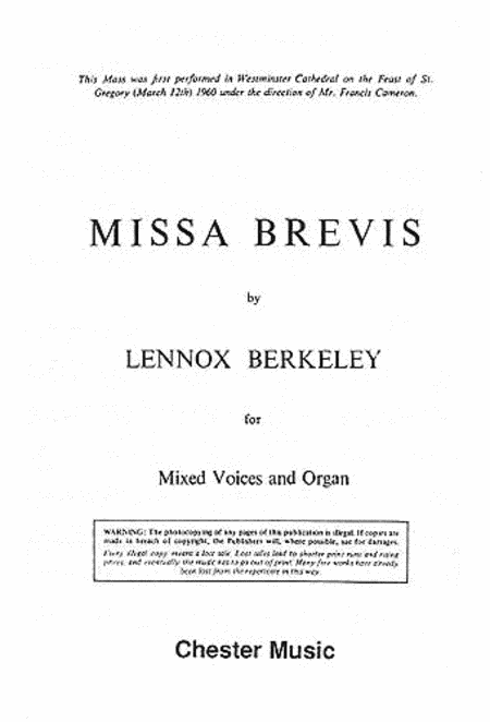 Missa Brevis Op. 57 (Original Latin Version)