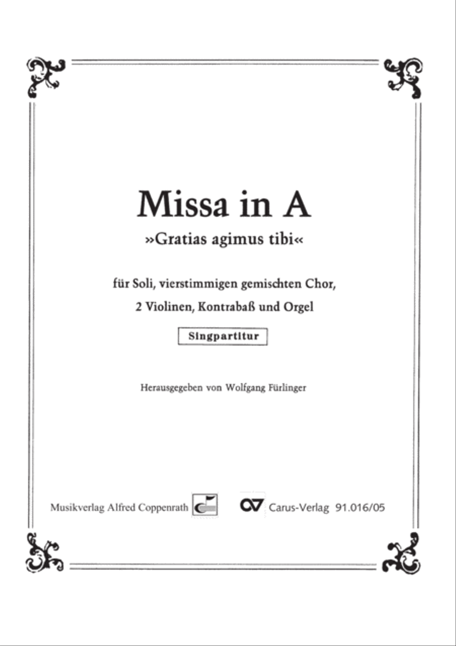 Missa in A Major Missa in A Major 4-Part scores gallery preview page 2