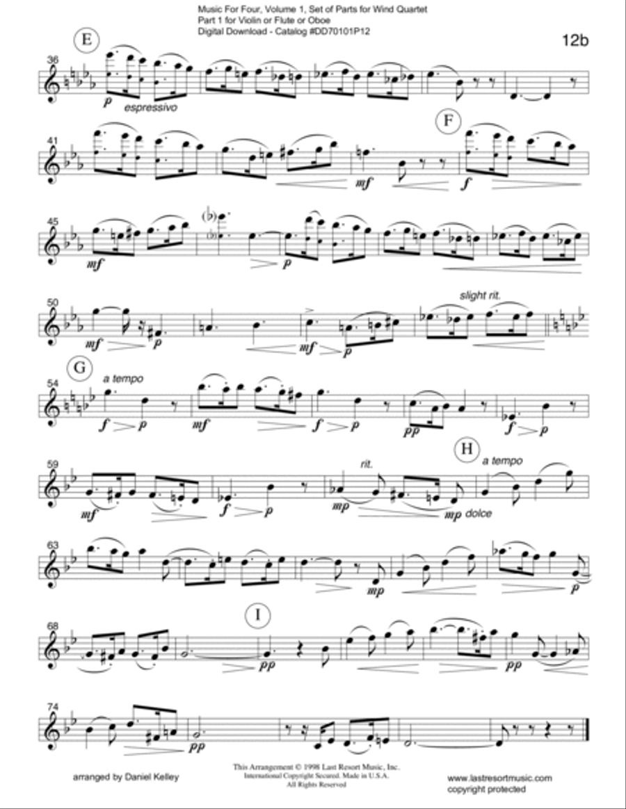 Sicilienne from Pelleas et Melisande (Wind Quartet or Mixed Quartet) Woodwind Quartet scores gallery preview page 2