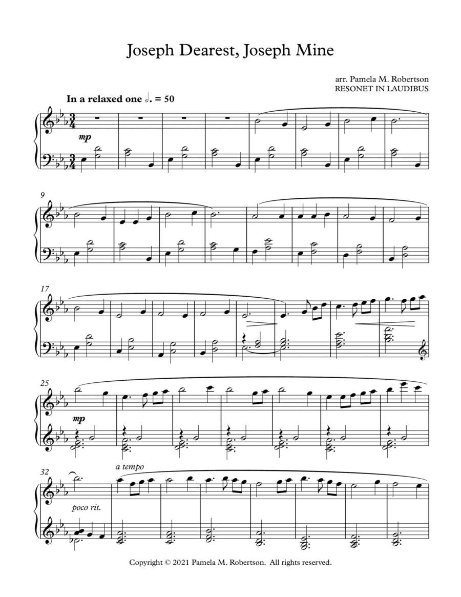 Joseph Dearest, Joseph Mine - Piano Solo image number null